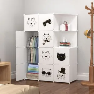 Buy SOGA 10 Cubes White Portable Wardrobe Divide-Grid Modular Storage Organiser Foldable Closet with Doors Online - Home & Living/Bedroom›Bedroom Storage Solutions/Other - 2 - NZ Depot Free Shipping