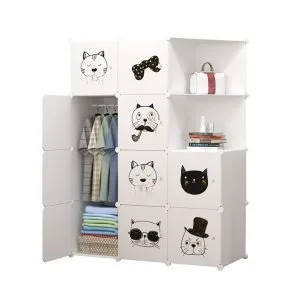 Buy SOGA 10 Cubes White Portable Wardrobe Divide-Grid Modular Storage Organiser Foldable Closet with Doors Online - Home & Living/Bedroom›Bedroom Storage Solutions/Other - 1 - NZ Depot Free Shipping