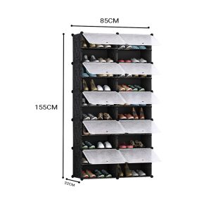 SOGA 10 Tier 2 Column Shoe Rack Organizer Sneaker Footwear Storage Stackable Stand Cabinet Portable Wardrobe with Cover, Furniture, Storage & Shelving, Shoe Storage, , ,  - NZ DEPOT 2