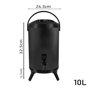 Buy SOGA 10L Stainless Steel Insulated Milk Tea Barrel Hot and Cold Beverage Dispenser Container with Faucet Black Online - Home & Living/Kitchen & Dining/Barware/Spirit Dispensers - 2 - NZ Depot Free Shipping