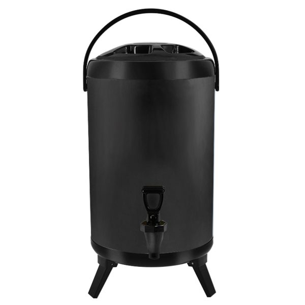 SOGA 10L Stainless Steel Insulated Milk Tea Barrel Hot and Cold Beverage Dispenser Container with Faucet Black, Home & Living>Kitchen & Dining>Barware>Spirit Dispensers, , , , ,  - NZ DEPOT 1