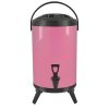 SOGA 10L Stainless Steel Insulated Milk Tea Barrel Hot and Cold Beverage Dispenser Container with Faucet Pink, Home & Living>Kitchen & Dining>Barware>Spirit Dispensers, , , , ,  - NZ DEPOT 1
