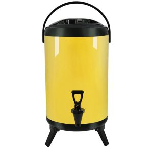 SOGA 10L Stainless Steel Insulated Milk Tea Barrel Hot and Cold Beverage Dispenser Container with Faucet Yellow, Home & Living, Kitchen & Dining, Barware, Spirit Dispensers, ,  - NZ DEPOT 1