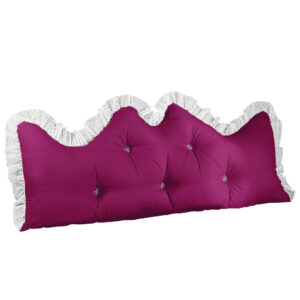 SOGA 120cm Burgundy Princess Bed Pillow Headboard Backrest Bedside Tatami Sofa Cushion with Ruffle Lace Home Decor NZ DEPOT - NZ DEPOT