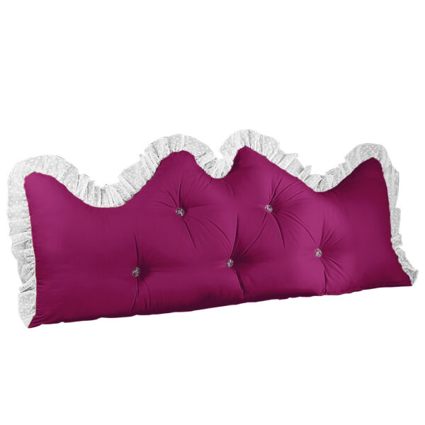 SOGA 120cm Burgundy Princess Bed Pillow Headboard Backrest Bedside Tatami Sofa Cushion with Ruffle Lace Home Decor, Furniture, Living Room Furniture, Occasional Chairs, , ,  - NZ DEPOT 1