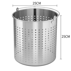 SOGA 12L 18/10 Stainless Steel Perforated Stockpot Basket Pasta Strainer with Handle, home & living > kitchen & dining > cookware > stock & multi pots, , , , ,  - NZ DEPOT 2