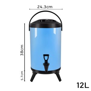 SOGA 12L Stainless Steel Insulated Milk Tea Barrel Hot and Cold Beverage Dispenser Container with Faucet Blue, Home & Living, Kitchen & Dining, Barware, Spirit Dispensers, ,  - NZ DEPOT 2