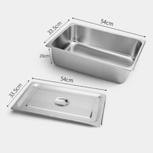 SOGA 12X Gastronorm GN Pan Full Size 1/1 GN Pan 20cm Deep Stainless Steel Tray With Lid, Home & Living, Kitchen & Dining, Bakeware, Baking Trays, ,  - NZ DEPOT 2