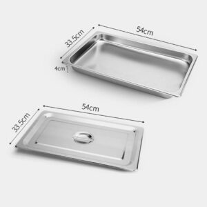 SOGA 12X Gastronorm GN Pan Full Size 1/1 GN Pan 4cm Deep Stainless Steel Tray With Lid, Home & Living, Kitchen & Dining, Bakeware, Baking Trays, , Ice Maker - NZ DEPOT 2