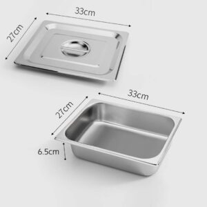 SOGA 12X Gastronorm GN Pan Full Size 1/2 GN Pan 6.5cm Deep Stainless Steel Tray with Lid, Home & Living, Kitchen & Dining, Bakeware, Baking Trays, ,  - NZ DEPOT 2