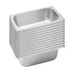 SOGA 12X Gastronorm GN Pan Full Size 1/3 GN Pan 10cm Deep Stainless Steel Tray, Home & Living>Kitchen & Dining>Bakeware>Baking Trays, , , , ,  - NZ DEPOT 1
