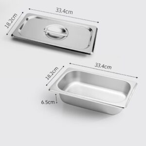 SOGA 12X Gastronorm GN Pan Full Size 1/3 GN Pan 6.5 cm Deep Stainless Steel Tray With Lid, Home & Living, Kitchen & Dining, Bakeware, Baking Trays, ,  - NZ DEPOT 2