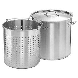 SOGA 130L 18/10 Stainless Steel Stockpot with Perforated Stock pot Basket Pasta Strainer, home & living > kitchen & dining > cookware > stock & multi pots, , , , ,  - NZ DEPOT 1