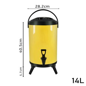 SOGA 14L Stainless Steel Insulated Milk Tea Barrel Hot and Cold Beverage Dispenser Container with Faucet Yellow, Home & Living, Kitchen & Dining, Barware, Spirit Dispensers, ,  - NZ DEPOT 2