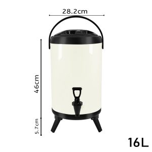 SOGA 16L Stainless Steel Insulated Milk Tea Barrel Hot and Cold Beverage Dispenser Container with Faucet White, Home & Living, Kitchen & Dining, Barware, Spirit Dispensers, ,  - NZ DEPOT 2