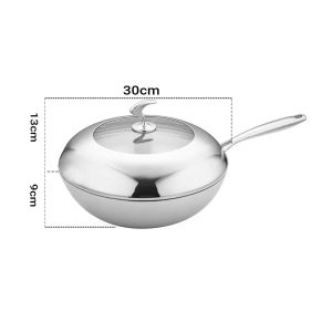 SOGA 18/10 Stainless Steel Fry Pan 30cm Frying Pan Top Grade Cooking Non Stick Interior Skillet with Lid, home & living, kitchen & dining, cookware, frying pans, ,  - NZ DEPOT 2