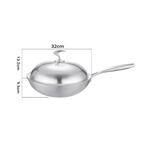 SOGA 18/10 Stainless Steel Fry Pan 32cm Frying Pan Top Grade Cooking Skillet with Lid, home & living > kitchen & dining > cookware > frying pans, , , , ,  - NZ DEPOT 2