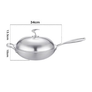 SOGA 18/10 Stainless Steel Fry Pan 34cm Frying Pan Top Grade Skillet with Helper Handle and Lid, home & living, kitchen & dining, cookware, frying pans, ,  - NZ DEPOT 2