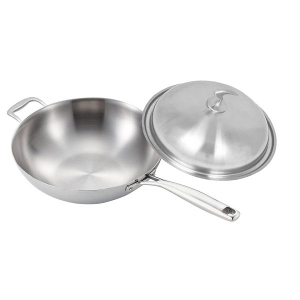 Soga 18/10 Stainless Steel Fry Pan 36Cm Frying Pan Top Grade Skillet With Helper Handle And Lid, Home &Amp; Living &Gt; Kitchen &Amp; Dining &Gt; Cookware &Gt; Frying Pans, , , , ,  - Nz Depot 1