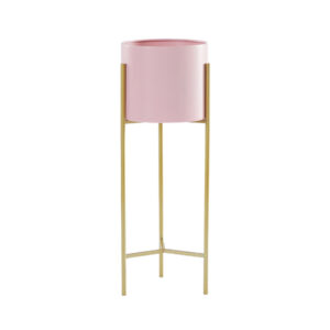 SOGA 2 Layer 42cm Gold Metal Plant Stand with Pink Flower Pot Holder Corner Shelving Rack Indoor Display NZ DEPOT - NZ DEPOT