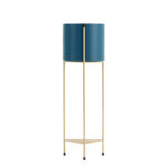 SOGA 2 Layer 65cm Gold Metal Plant Stand with Blue Flower Pot Holder Corner Shelving Rack Indoor Display, Home & Living>Home Decor>Indoor Pots, Planters and Plant Stands, , , , ,  - NZ DEPOT 1