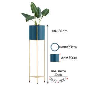 SOGA 2 Layer 81cm Gold Metal Plant Stand with Blue Flower Pot Holder Corner Shelving Rack Indoor Display, Home & Living, Home Decor, Indoor Pots, Planters and Plant Stands, , ,  - NZ DEPOT 2