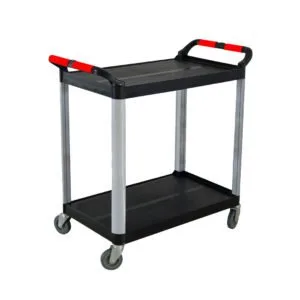 Buy SOGA 2 Tier Food Trolley Portable Kitchen Cart Multifunctional Big Utility Service with wheels 845x430x940mm Black Online - Business & Industrial/Food Service/Food Service Carts - 1 - NZ Depot Free Shipping