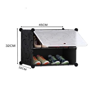 SOGA 2 Tier Shoe Rack Organizer Sneaker Footwear Storage Stackable Stand Cabinet Portable Wardrobe with Cover, Furniture, Storage & Shelving, Shoe Storage, , ,  - NZ DEPOT 2