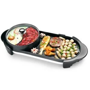 Buy SOGA 2 in 1 Electric Non-Stick BBQ Teppanyaki Grill Plate Steamboat Hotpot 2-8 Person Online - Home & Living/Kitchen & Dining/Cookware/Griddles & Grill Pans - 2 - NZ Depot Free Shipping