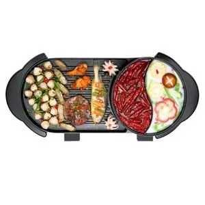 Buy SOGA 2 in 1 Electric Non-Stick BBQ Teppanyaki Grill Plate Steamboat Hotpot 2-8 Person Online - Home & Living/Kitchen & Dining/Cookware/Griddles & Grill Pans - 1 - NZ Depot Free Shipping