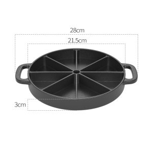 SOGA 21.5CM Round Cast Iron Baking Wedge Pan Cornbread Cake 8-Slice Baking Dish with Handle, Home & Living, Kitchen & Dining, Cookware, Frying Pans, ,  - NZ DEPOT 2