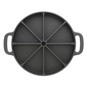 SOGA 21.5CM Round Cast Iron Baking Wedge Pan Cornbread Cake 8-Slice Baking Dish with Handle, Home & Living, Kitchen & Dining, Cookware, Frying Pans, ,  - NZ DEPOT 1