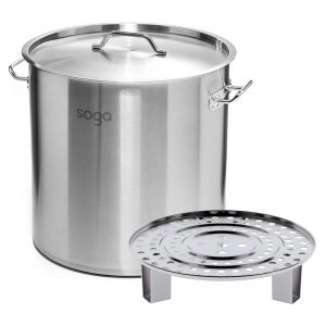 SOGA 21L Stainless Steel Stock Pot with One Steamer Rack Insert Stockpot Tray, home & living > kitchen & dining > cookware > stock & multi pots, , , , ,  - NZ DEPOT 1