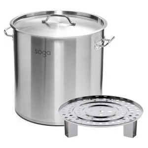 Buy SOGA 21L Stainless Steel Stock Pot with One Steamer Rack Insert Stockpot Tray Online - home & living > kitchen & dining > cookware > stock & multi pots - 1 - NZ Depot Free Shipping