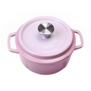 SOGA 22cm Pink Cast Iron Ceramic Stewpot Casserole Stew Cooking Pot With Lid, Home & Living, Kitchen & Dining, Cookware, Casserole Dishes, ,  - NZ DEPOT 1