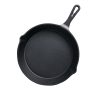 SOGA 26cm Round Cast Iron Frying Pan Skillet Steak Sizzle Platter with Handle, Home & Living>Kitchen & Dining>Cookware>Frying Pans, , , , , - NZ DEPOT 1