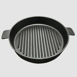 SOGA 26cm Round Ribbed Cast Iron Frying Pan Skillet Steak Sizzle Platter with Handle, Home & Living, Kitchen & Dining, Cookware, Frying Pans, ,  - NZ DEPOT 2