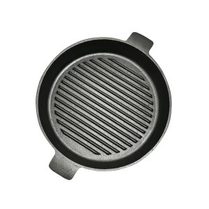 SOGA 26cm Round Ribbed Cast Iron Frying Pan Skillet Steak Sizzle Platter with Handle, Home & Living, Kitchen & Dining, Cookware, Frying Pans, ,  - NZ DEPOT 1