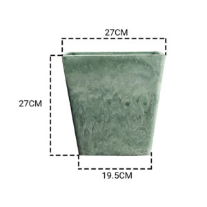 SOGA 27cm Green Grey Square Resin Plant Flower Pot in Cement Pattern Planter Cachepot for Indoor Home Office, Home & Living, Home Decor, Indoor Pots, Planters and Plant Stands, , ,  - NZ DEPOT 2