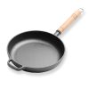 SOGA 27cm Round Cast Iron Frying Pan Skillet Steak Sizzle Platter with Helper Handle, Home & Living>Kitchen & Dining>Cookware>Frying Pans, , , , , - NZ DEPOT 1