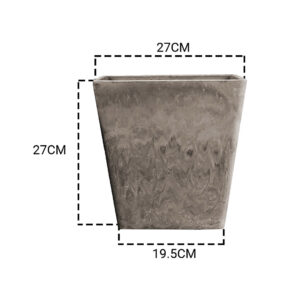 SOGA 27cm Sand Grey Square Resin Plant Flower Pot in Cement Pattern Planter Cachepot for Indoor Home Office, Home & Living, Home Decor, Indoor Pots, Planters and Plant Stands, , ,  - NZ DEPOT 2