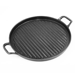 SOGA 28cm Ribbed Cast Iron Frying Pan Skillet Coating Steak Sizzle Platter, Home & Living, Kitchen & Dining, Cookware, Frying Pans, ,  - NZ DEPOT 1