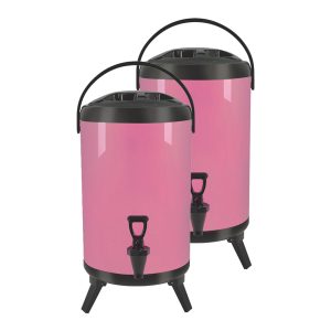 SOGA 2X 10L Stainless Steel Insulated Milk Tea Barrel Hot and Cold Beverage Dispenser Container with Faucet Pink, Home & Living, Kitchen & Dining, Barware, Spirit Dispensers, ,  - NZ DEPOT 1