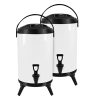 SOGA 2X 10L Stainless Steel Insulated Milk Tea Barrel Hot and Cold Beverage Dispenser Container with Faucet White, Home & Living>Kitchen & Dining>Barware>Spirit Dispensers, , , , ,  - NZ DEPOT 1