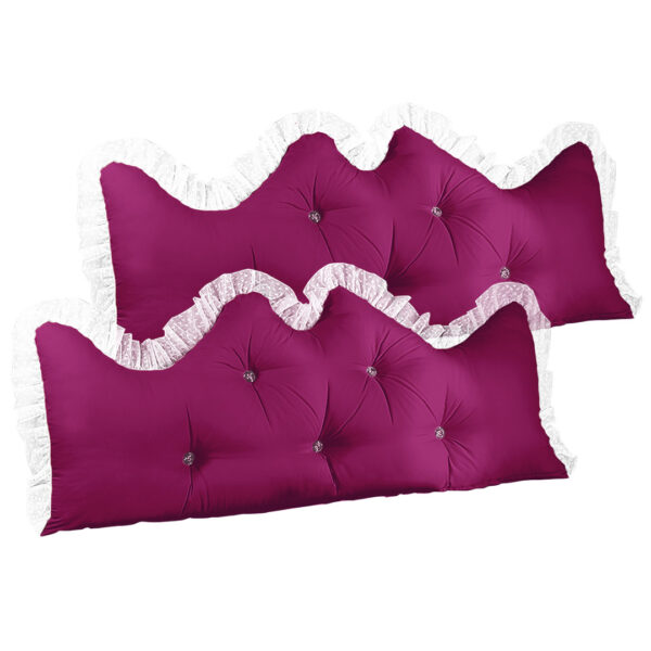 Soga 2X 120Cm Burgundy Princess Bed Pillow Headboard Backrest Bedside Tatami Sofa Cushion With Ruffle Lace Home Decor, Furniture, Living Room Furniture, Occasional Chairs, , ,  - Nz Depot 1