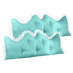 SOGA 2X 120cm Light Blue Princess Bed Pillow Headboard Backrest Bedside Tatami Sofa Cushion with Ruffle Lace Home Decor, Furniture>Living Room Furniture>Occasional Chairs, , , , ,  - NZ DEPOT 1