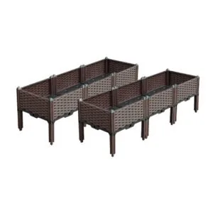 Buy SOGA 2X 120cm Raised Planter Box Vegetable Herb Flower Outdoor Plastic Plants Garden Bed with Legs Deepen Online - Garden, Tools & Hardware/Gardening & Lawn Care/Pots, Planters & Container Accessories - 1 - NZ Depot Free Shipping