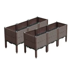 Buy SOGA 2X 120cm Raised Planter Box Vegetable Herb Flower Outdoor Plastic Plants Garden Bed with Legs Deepen Online - Garden, Tools & Hardware/Gardening & Lawn Care/Pots, Planters & Container Accessories - 1 - NZ Depot Free Shipping