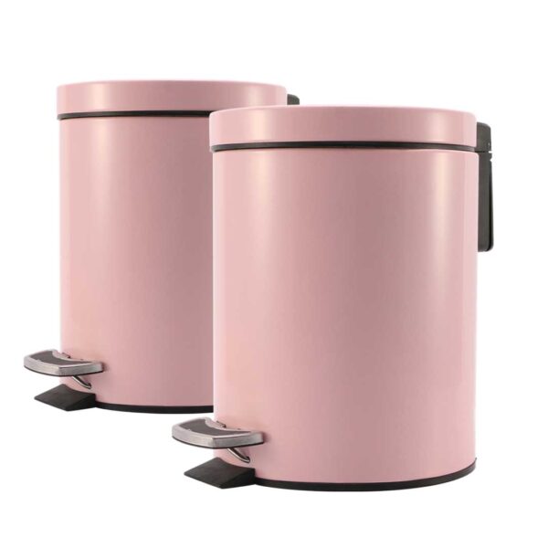 Soga 2X 12L Foot Pedal Stainless Steel Rubbish Recycling Garbage Waste Trash Bin Round Pink, Home &Amp; Living, Kitchen &Amp; Dining, Kitchen Storage, Kitchen Bins, ,  - Nz Depot 1