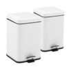 SOGA 2X 12L Foot Pedal Stainless Steel Rubbish Recycling Garbage Waste Trash Bin Square White, Home & Living>Kitchen & Dining>Kitchen Storage>Kitchen Bins, , , , , - NZ DEPOT 1